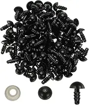 Uxcell 9mm Black Safety Eyes, 150 Set Plastic Craft Eyes with Washers, Suitable for Doll Making, Craft Making, Toy Sewing, DIY Decoration, Jewelry Decoration, All Ages, Not Foldable