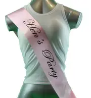 Sashes Hens Sash Party Bridal Light Pink/Black - Hen's Party