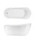 New Seima High Back Freestanding 1700 Bath in Matte White Sanitary Grade Acryli