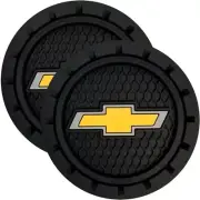 000648R01 Chevrolet Bowtie Gold Cup Holder Coaster, Black