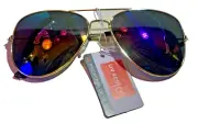 NEW OPEN BOX GOLD ADULT SUMMER FASHION UVA AND UVB PROTECTED SUNGLASSES