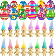 Holydeck 24 PCS Prefilled Easter Eggs with Mini Toys Inside Vintage Lucky Dolls Action Figures for Kids Boys Girls Easter Basket Stuffers Party Favors Easter Egg Hunt