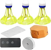 Badminton Rebound Trainers - 3pcs Luminous Badminton Rebound Trainer, Automatic Rebound Badminton Practice Equipment with Elastic Cord for Single-Player