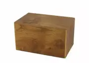 Large Natural Box Funeral Cremation Urn for Ashes, 125 Cubic Inches