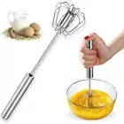 1x Semi-Automatic Egg Whisk Hand Push Egg Beater StainlessSteel X7T3 F7Q0