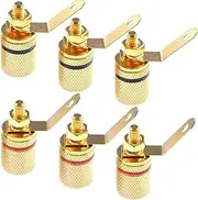 Oiyagai 6Pcs Speaker Terminal Binding Post Banana Plug Socket Connector for in Wall Plate