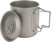 Camping Mug, Portable Aluminum Alloy Coffee Backpacking Coffee Mug with Foldable Handle, Large Capacity Lightweight Outdoor Cup for Outdoor Hiking Picnic Survival Adventure