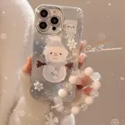 Blue Snowman Snowflake Case For iPhone 16 Plus 15 14 13 12 Pro Max Back Cover
