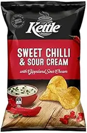 Kettle Sweet Chilli and Sour Cream Flavour Potato Chips, 90 Grams
