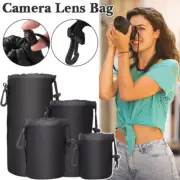 Waterproof Camera Lens Bag Drawstring Bag Camera Barrel Lens Sleeve with Hook