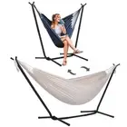 2-in-1 Hammocks Convertible Portable Double Hammock with Stand, Outdoor Hammo...