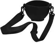 UTHCLO Goblet Holder Lanyard Cup Holder Cocktail Lanyards Wineglass Necklace Medium Cup Insulator Cupholder Swivel Tray Table Adjustable Neck Strap Insulator Lanyard Strap Black Neoprene