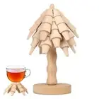 Wooden Tree Coasters Hot Trivets Christmas Tree Coasters Non-Slip Pot Holders