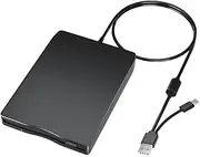 xioaue USB Floppy Disk Reader Floppy Disk Drive Dual Interface External USB C Floppy Disk Drive for PC Laptop Notebook Desktop