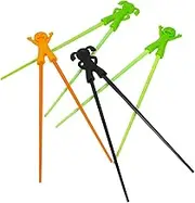 Cabilock 4 Pairs Cartoon Training Chopsticks Fun Learning Utensils for Includes Girl Boy Designs for Early Eating Practice Party Giveaways Random Color