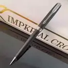 Parker Sonnet Ballpoint Pen Matte Black White Clip Fine Nib Blue Ink Refill