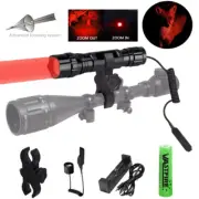 Red LED Hunting Torch Lamp Scope Mount Gun Light Zoomable for Air Rifle Shooting