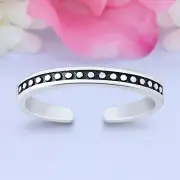3mm Bali Band 925 Sterling Silver Toe Ring Thin Adjustable Toe Ring