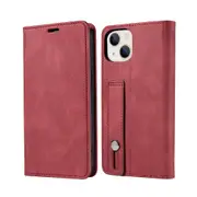 Flip Phone Case Wrist With Phone Leather Case iPhone Case For iPhone-Red