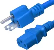 15 PACK LOT 12ft 5-15P - C13 Blue Power Cord 18AWG 10A/1250W 125V 3-Prong 3.7M