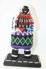 Hand Beaded 10¼" African Zulu Deviner Doll Gift #11