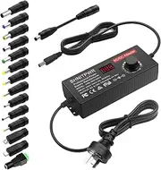 SHNITPWR Universal Power Supply Adjustable 144W DC 36V 24V 12V 14V 9V 22V 19V 15V AC/DC Adapter 100V~240V AC to DC Variable Power Converter 9V ~ 36V 4A 144W Power Adapter with 14 Tips 5.5x2.5mm
