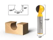 3/4" Diameter Ball End Grooving Router Bit - 1/2" Shank - Yonico 14073