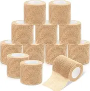 Self Adhesive Bandage Wrap, 12 Rolls 2" x 5Yard Elastic Breathable Cohesive Bandage, Non Woven Breathable for Sports Injury, Wrist, Ankle Sprains, Swelling, Vet Wrap