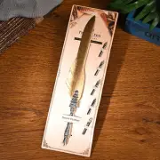 Sword Plume Gold European Dip Feather Quill Pen Set - 2-Piece Retro Business Gif