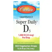 Carlson, Super Daily® D3, 25 mcg (1,000 IU), 0.35 fl oz (10.3 ml)
