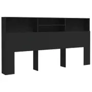 vidaXL Headboard Cabinet Black 200 cm