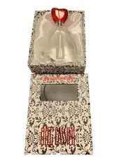 Oleg Cassini Crystal Perfume Bottle Red Heart & Stopper Signed 4 1/4" NIB
