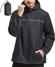 [SwissWell] Waterproof Rain Jacket Men, Lightweight Running Windbreaker Outdoor Golf Fashion Coat