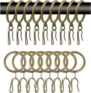 Complete 60PC Bronze Curtain Rings & Hooks - Easy Installation & Stylish Home