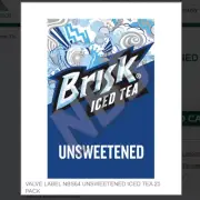VALVE LABEL NBS64 UNSWEETENED ICED TEA 25 PACK # VI01641321