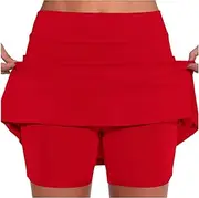 [Generic] Women's Tennis Skirt High Waist Pleated Skort Summer Sports Running Mini Skirt Workout Running Skirt with Inner Short