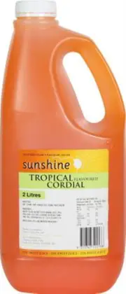Sunshine Cordial Tropical 25% Juice 2 Lt x 1