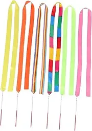 KICHOUSE 6 Pack Kids Art Dance Ribbons 2m Long Polyester Gymnastic Streamers for Dance Practice