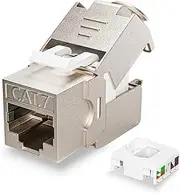 ZOERAX 12 Pcs RJ45 Cat7 Cat6A Shielded Keystone Jack, Cat 710Gbps Easy Toolless Modular Jacks PoE for 23 to 24 AWG Solid or Stranded S/FTP Ethernet Cable