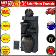 Gardeon Solar Water Fountain Features Outdoor 5 Tiered Cascading Bird Bath New..