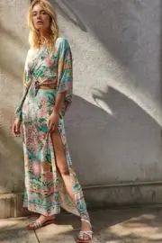 Spell Designs Lotus Maxi Split Skirt Peacock Size XS BNWT