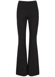 Diane Von Furstenberg Gregory Flared Stretch-jersey Trousers - Black - 8 8