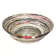 Paper coiled bowl up-cycled magazine CD Borat movie bowl handmade eco-friendly