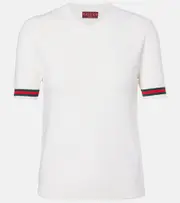 [Gucci] Gucci Web Stripe wool top AU 8 white