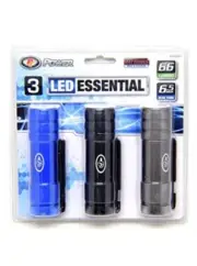 New Tool W2460 High Power L.E.D. Flashlights 3 Pack Basic Handheld Flashlights