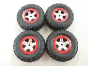 NEW Traxxas Slash 1/16 Scale MINI Short Course Truck Tires 12mm Hex Wheels Red