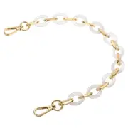 15 Inch Acrylic Chain Purse Strap Replacement Luxury Handbag Strap, White