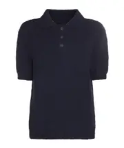 Nostalgic boucle knit polo shirt S Black