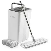Mop and Bucket with Wringer 1 Bucket [White] + 50" Mop + 3 Pads New Clear 24