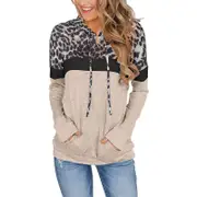 Nevenka Womens Casual Color Block Hoodies Tops Long Sleeve Drawstring Pullover-16